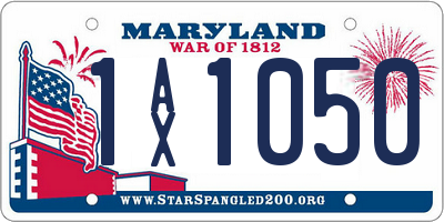 MD license plate 1AX1050