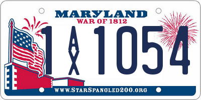 MD license plate 1AX1054