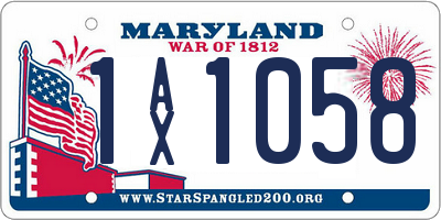 MD license plate 1AX1058