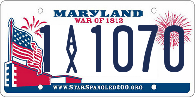MD license plate 1AX1070
