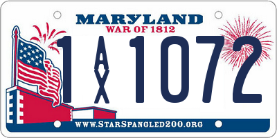 MD license plate 1AX1072