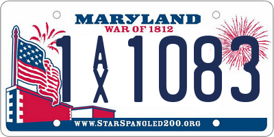 MD license plate 1AX1083