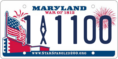 MD license plate 1AX1100