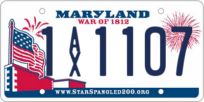 MD license plate 1AX1107
