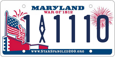 MD license plate 1AX1110