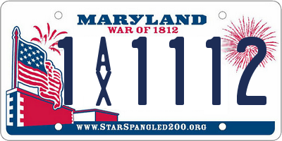 MD license plate 1AX1112
