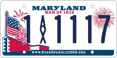 MD license plate 1AX1117