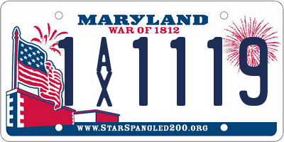 MD license plate 1AX1119
