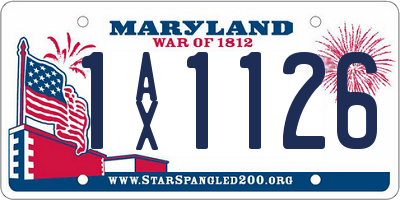MD license plate 1AX1126