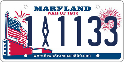 MD license plate 1AX1133