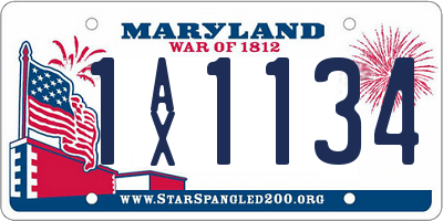 MD license plate 1AX1134