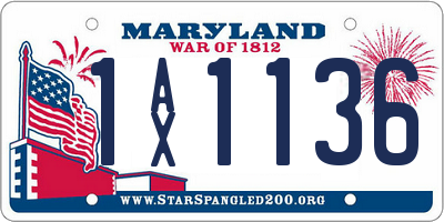 MD license plate 1AX1136