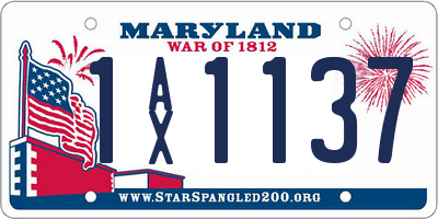 MD license plate 1AX1137