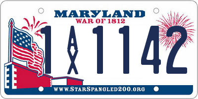 MD license plate 1AX1142