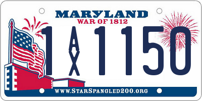 MD license plate 1AX1150
