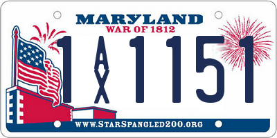 MD license plate 1AX1151