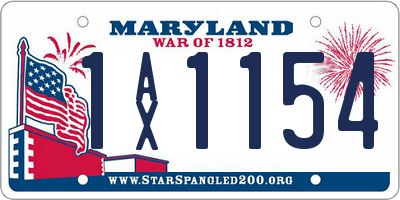 MD license plate 1AX1154