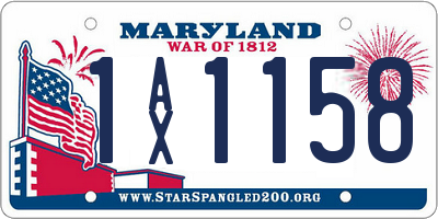 MD license plate 1AX1158