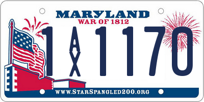 MD license plate 1AX1170