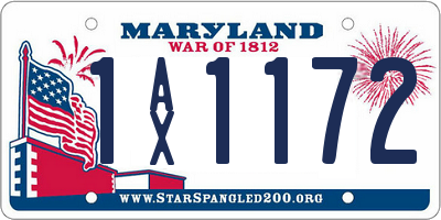 MD license plate 1AX1172