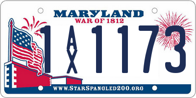 MD license plate 1AX1173