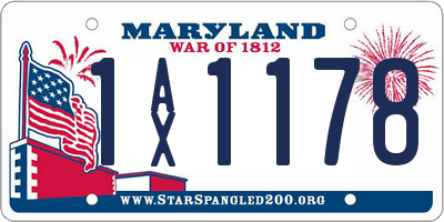 MD license plate 1AX1178