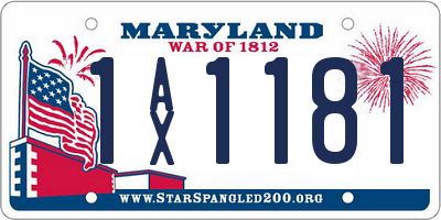 MD license plate 1AX1181