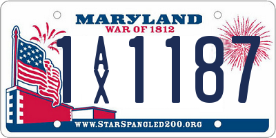 MD license plate 1AX1187