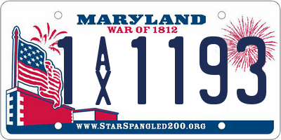 MD license plate 1AX1193