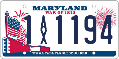 MD license plate 1AX1194