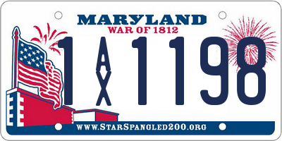 MD license plate 1AX1198