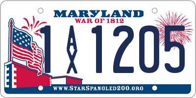 MD license plate 1AX1205