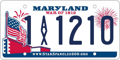 MD license plate 1AX1210
