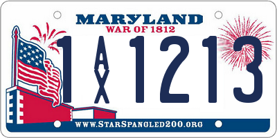MD license plate 1AX1213