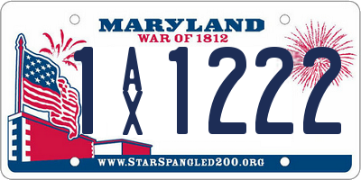 MD license plate 1AX1222