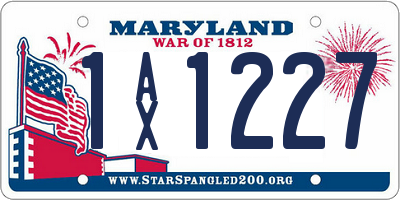 MD license plate 1AX1227