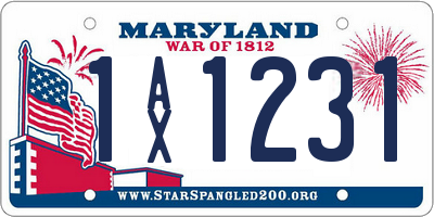 MD license plate 1AX1231