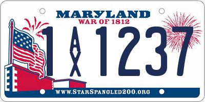 MD license plate 1AX1237