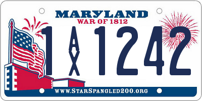 MD license plate 1AX1242