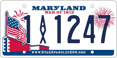 MD license plate 1AX1247