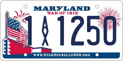 MD license plate 1AX1250