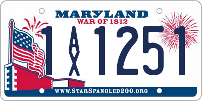 MD license plate 1AX1251