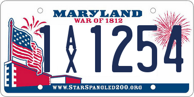 MD license plate 1AX1254