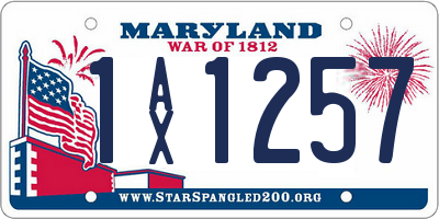 MD license plate 1AX1257