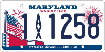 MD license plate 1AX1258