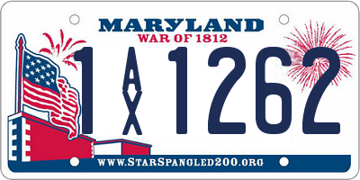MD license plate 1AX1262