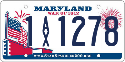 MD license plate 1AX1278