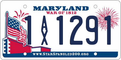 MD license plate 1AX1291