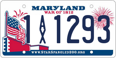 MD license plate 1AX1293