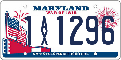 MD license plate 1AX1296